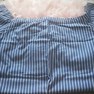 Banana Republic Off-The-Shoulder Striped Blouse